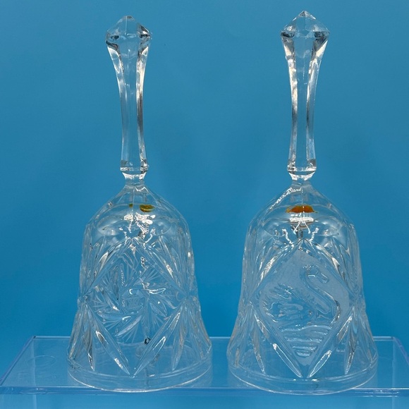 Six Large Vintage Crystal Bells. Wedding Bells. Dinner Bells. Wedding Showe… - Picture 7 of 10